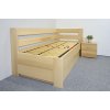Postel s úložným prostorem Valentin-Pravá, 80x200, 90x200 cm, masiv buk (01-Ložná plocha 90x200, Moření BW - buk wenge, Volba typu roštů Čelní výklop)