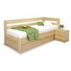 Postel s úložným prostorem Valentin-Pravá, 80x200, 90x200 cm, masiv buk (01-Ložná plocha 90x200, Moření BW - buk wenge, Volba typu roštů Čelní výklop)