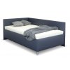 Zvýšená čalouněná postel s úložným prostorem Ryana, 90x200, tmavě šedá (Výběr matrace PKD 08. Matrace Brooklyn, Čalouněné postele - orientace Pravé provedení)