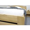 Dřevěná postel dvoulůžko Justina, masiv dub (01-Ložná plocha 180x200 cm, Výška rámu 02. 45 cm)
