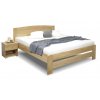 Dřevěná postel dvoulůžko Justina, masiv dub (01-Ložná plocha 180x200 cm, Výška rámu 02. 45 cm)