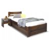 Dřevěná postel s úložným prostorem Hanka, masiv borovice, moření ořech (Volba typu roštů Čelní výklop)