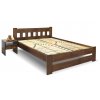 Dřevěná postel dvoulůžko Barča, masiv borovice, moření ořech (01-Ložná plocha 180x200 cm)