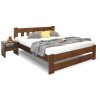 Dřevěná postel dvoulůžko Barča, masiv borovice, moření ořech (01-Ložná plocha 180x200 cm)
