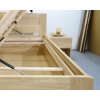 Postel jednolůžko s úložným prostorem Justina, masiv dub (01-Ložná plocha 90x200 cm, Volba typu roštů Čelní výklop, Výška rámu 02. 45 cm)