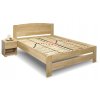 Dřevěná postel jednolůžko Justina, masiv dub,140x200 (Výška rámu 02. 45 cm)