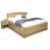 Postel jednolůžko s úložným prostorem Justina, masiv dub, 140x200 (Volba typu roštů Čelní výklop, Výška rámu 02. 45 cm)