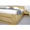 Postel jednolůžko s úložným prostorem Justina, masiv dub, 140x200 (Volba typu roštů Čelní výklop, Výška rámu 02. 45 cm)