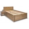 Postel s úložným prostorem Mark, 120x200, masiv smrk (Moření BW - smrk wenge, Volba typu roštů Čelní výklop, Výška rámu 02. 45 cm)