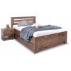Zvýšená postel s úložným prostorem Rita, 120x200, masiv smrk (Moření BW - smrk wenge, Volba typu roštů Čelní výklop, Výška rámu 03. 50 cm)