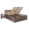Postel s úložným prostorem ARION 2, 140x200, masiv buk (Barevné provedení HappyBed - buk 15.Lak - Eben, Volba typu roštů Laťový rošt NV, Výška rámu 03. 50 cm)