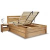 Zvýšená postel s úložným prostorem Klementin, 140x200, masiv buk (Barevné provedení HappyBed - buk 15.Lak - Eben, Volba typu roštů Laťový rošt NV, Výška rámu 03. 50 cm)