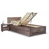 Postel s úložným prostorem ARION 2, 120x200, masiv buk (Barevné provedení HappyBed - buk 15.Lak - Eben, Volba typu roštů Laťový rošt NV, Výška rámu 03. 50 cm)