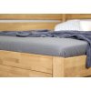 Zvýšená postel z masivu Academia, masiv buk, Levá (01-Ložná plocha 180x200 cm, Barevné provedení HappyBed - buk 15.Lak - Eben, Výška rámu 03. 50 cm)