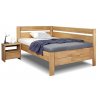 Zvýšená postel z masivu Academia, 140x200, masiv buk, Pravá (Barevné provedení HappyBed - buk 15.Lak - Eben, Výška rámu 03. 50 cm)