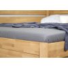 Postel s úložným prostorem Academia, masiv buk, 140x200, Levá (Barevné provedení HappyBed - buk 15.Lak - Eben, Volba typu roštů Laťový rošt NV, Výška rámu 03. 50 cm)