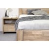 Postel s úložným prostorem Mistral, 140x200, masiv buk (Barevné provedení HappyBed - buk 15.Lak - Eben, Volba typu roštů Laťový rošt NV, Výška rámu 03. 50 cm)