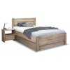Postel s úložným prostorem Mistral, 140x200, masiv buk (Barevné provedení HappyBed - buk 15.Lak - Eben, Volba typu roštů Laťový rošt NV, Výška rámu 03. 50 cm)