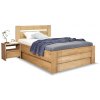Postel s úložným prostorem Orfeus, masiv buk, 140x200 (Barevné provedení HappyBed - buk 15.Lak - Eben, Volba typu roštů Laťový rošt NV, Výška rámu 03. 50 cm)