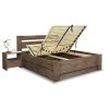 Postel s úložným prostorem Trinity, masiv dub, 140x200 (Barevné provedení HappyBed - dub Vosk - Světlý ořech, Volba typu roštů Laťový rošt NV, Výška rámu 03. 50 cm)