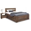 Postel s úložným prostorem Trinity, masiv dub, 140x200 (Barevné provedení HappyBed - dub Vosk - Světlý ořech, Volba typu roštů Laťový rošt NV, Výška rámu 03. 50 cm)