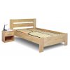 Postel z masivu Trinity, 140x200, masiv buk (Barevné provedení HappyBed - buk 15.Lak - Eben, Výška rámu 03. 50 cm)