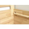 Postel s úložným prostorem Trinity, masiv buk, 140x200 (Barevné provedení HappyBed - buk 15.Lak - Eben, Volba typu roštů Laťový rošt NV, Výška rámu 03. 50 cm)