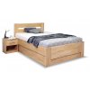 Postel s úložným prostorem Trinity, masiv buk, 140x200 (Barevné provedení HappyBed - buk 15.Lak - Eben, Volba typu roštů Laťový rošt NV, Výška rámu 03. 50 cm)