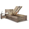 Postel s úložným prostorem Mistral, 120x200, masiv buk (Barevné provedení HappyBed - buk 15.Lak - Eben, Volba typu roštů Laťový rošt NV, Výška rámu 03. 50 cm)