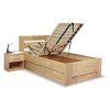 Postel s úložným prostorem Trinity, 120x200, masiv buk (Barevné provedení HappyBed - buk 15.Lak - Eben, Volba typu roštů Laťový rošt NV, Výška rámu 03. 50 cm)