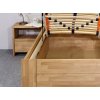 Postel s úložným prostorem Trinity 2, 120x200, masiv buk (Barevné provedení HappyBed - buk 15.Lak - Eben, Volba typu roštů Laťový rošt NV, Výška rámu 03. 50 cm)