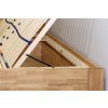Postel s úložným prostorem Trinity 2, 120x200, masiv buk (Barevné provedení HappyBed - buk 15.Lak - Eben, Volba typu roštů Laťový rošt NV, Výška rámu 03. 50 cm)
