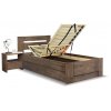 Postel s úložným prostorem Trinity, 120x200, masiv dub (Barevné provedení HappyBed - dub Vosk - Světlý ořech, Volba typu roštů Laťový rošt NV, Výška rámu 03. 50 cm)