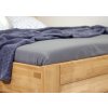 Postel s úložným prostorem Orfeus, 120x200, masiv buk (Barevné provedení HappyBed - buk 15.Lak - Eben, Volba typu roštů Laťový rošt NV, Výška rámu 03. 50 cm)