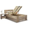 Postel s úložným prostorem Primátor, 120x200, masiv buk (Barevné provedení HappyBed - buk 15.Lak - Eben, Volba typu roštů Laťový rošt NV, Výška rámu 03. 50 cm)
