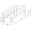 30903 1 postel z masivu s uloznym prostorem hanny ii 90x200 smrk bila
