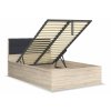 31368 postel jednoluzko s uloznym prostorem a rostem tetris 120x200 dub sonoma cerna