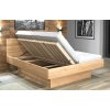 Moderní dřevěná buková postel s úložným prostorem FENIX 2, rošty v ceně (01-Ložná plocha 180x200 cm, 01-Moření Rovder buk Lak-třešeň, Volba typu roštů Laťový rošt NV)