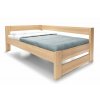 Rohová zvýšená postel jednolůžko ELA - LEVÁ, 140x200 cm, masiv buk (01-Moření Rovder buk Lak-třešeň)