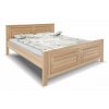 Vysoká dřevěná buková postel MARTINA (01-Ložná plocha 180x200 cm, 01-Moření Rovder buk Lak-třešeň)