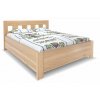 Moderní dřevěná buková postel s úložným prostorem ERIKA, rošty v ceně (01-Ložná plocha 180x200 cm, 01-Moření Rovder buk Lak-třešeň, Volba typu roštů Laťový rošt NV)