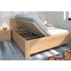 Moderní dřevěná buková postel s úložným prostorem IVANA, rošty v ceně (01-Ložná plocha 180x200 cm, 01-Moření Rovder buk Lak-třešeň, Volba typu roštů Laťový rošt NV)