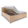 Moderní dřevěná buková postel s úložným prostorem IVANA, rošty v ceně (01-Ložná plocha 180x200 cm, 01-Moření Rovder buk Lak-třešeň, Volba typu roštů Laťový rošt NV)