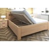 Moderní dřevěná buková postel s úložným prostorem ROMANA, rošty v ceně (01-Ložná plocha 180x200 cm, 01-Moření Rovder buk Lak-třešeň, Volba typu roštů Laťový rošt NV)