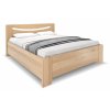 Moderní dřevěná buková postel s úložným prostorem LINDA, rošty v ceně (01-Ložná plocha 180x200 cm, 01-Moření Rovder buk Lak-třešeň, Volba typu roštů Laťový rošt NV)