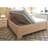 Moderní dřevěná buková postel s úložným prostorem LINDA, rošty v ceně (01-Ložná plocha 180x200 cm, 01-Moření Rovder buk Lak-třešeň, Volba typu roštů Laťový rošt NV)