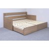 Rozkládací postel s úložným prostorem FUEGO - S ČELY (01-Moření Rovder buk Lak-třešeň)