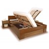Manželská postel s úložným prostorem VAREZZA 6B 160x200, 180x200, masiv buk - moření tabák