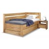 Zvýšená postel s úložným prostorem Academia, 80x200, 90x200, masiv buk, Levá