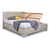 Zvýšená čalouněná postel dvoulůžko s úložným prostorem Laterna